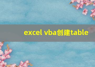 excel vba创建table